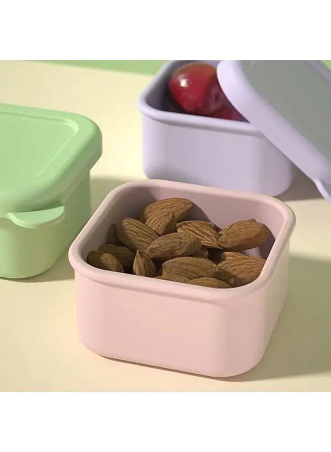 Grayish Blue Leak Proof Silicone Lunch Box Airtight Food Container Dishwasher Safe - Image 2